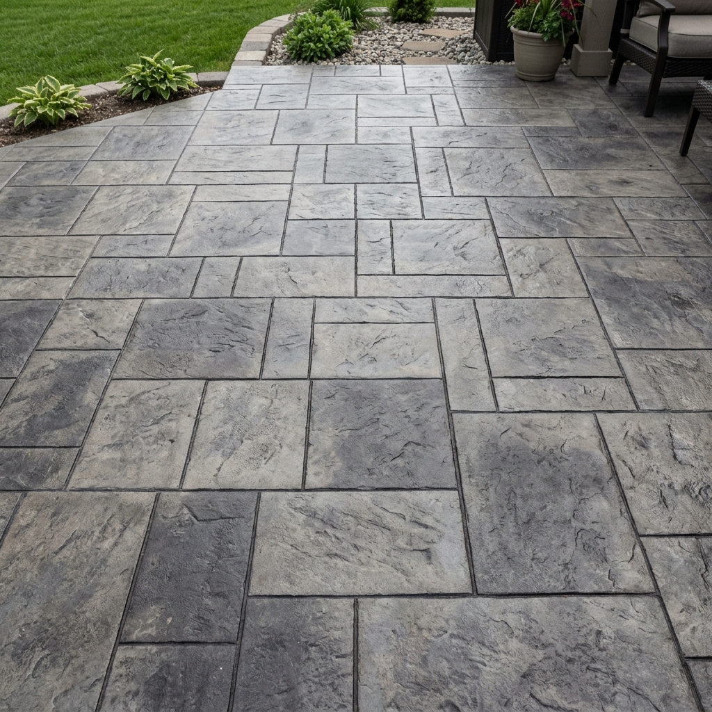 Ashlar slate stamp pattern NH