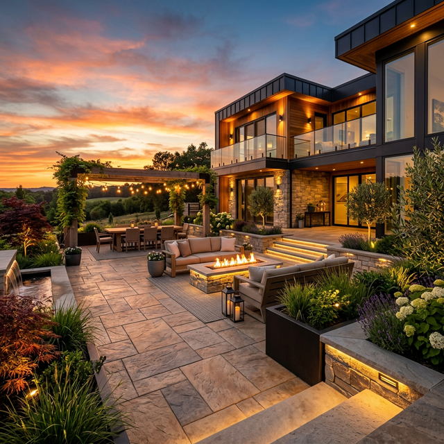 Stamped concrete patio Nottingham NH Pawtuckaway